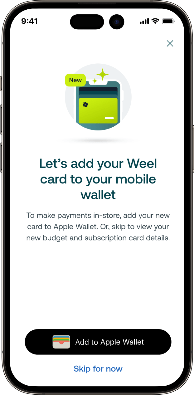 phone with option to add Weel card to Apple wallet